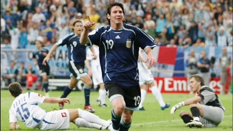 El Pulga scored his first World Cup goal on his debut