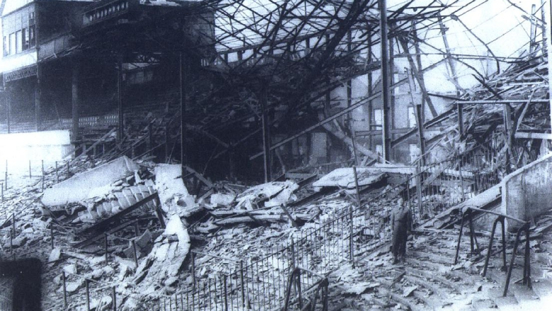As Old Trafford was destroyed, United played home games at Maine Road after the bombing